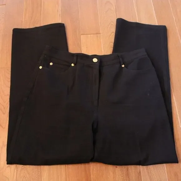 St. John Sport High Rise Wide Leg Black Trouser Pants 12